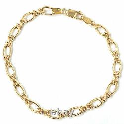 Ladies Gold Bracelet 9ct Yellow Gold Fancy Link 5mm Wide Fancy 3.4g 8 Inches