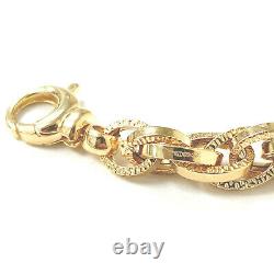 Ladies Gold Bracelet 9ct Yellow Gold Fancy Link 7.2mm Wide Fancy 7.5g 7.5 Inches