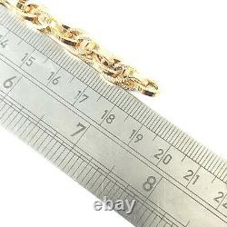 Ladies Gold Bracelet 9ct Yellow Gold Fancy Link 7.2mm Wide Fancy 7.5g 7.5 Inches