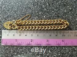 Ladies Gold Bracelet 9ct Yellow Gold Hollow curb padlock Preloved RRP $1290