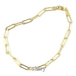 Ladies Gold Bracelet Genuine 9ct Belcher Paperclip Style Solid Yellow 7 Inch