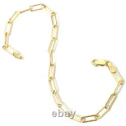 Ladies Gold Bracelet Genuine 9ct Belcher Paperclip Style Solid Yellow 7 Inch