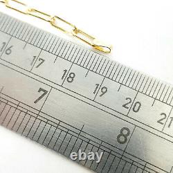 Ladies Gold Bracelet Genuine 9ct Belcher Paperclip Style Solid Yellow 7 Inch