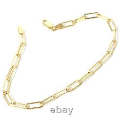 Ladies Gold Bracelet Genuine 9ct Belcher Paperclip Style Solid Yellow 7 Inch