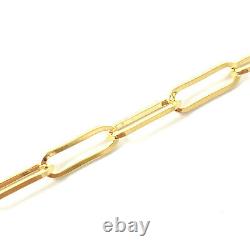Ladies Gold Bracelet Genuine 9ct Belcher Paperclip Style Solid Yellow 7 Inch