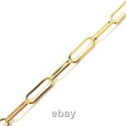 Ladies Gold Bracelet Genuine 9ct Belcher Paperclip Style Solid Yellow 7 Inch