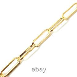 Ladies Gold Bracelet Genuine 9ct Belcher Paperclip Style Solid Yellow 7 Inch