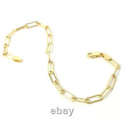 Ladies Gold Bracelet Genuine 9ct Belcher Paperclip Style Solid Yellow 7 Inch