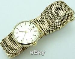 Ladies Omega 9ct gold manual wind integral bracelet wrist watch InWorking Order