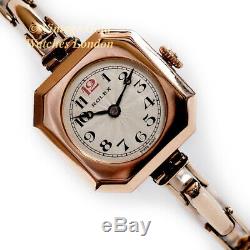 Ladies Rolex 9ct Rose Gold Cocktail Watch With Orig. 9ct Bracelet & Original Box