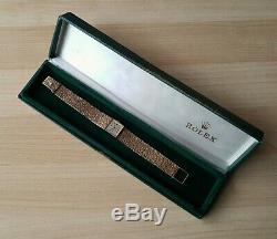 Ladies Vintage. 375 9ct Gold Rolex Precision On A 9ct Gold Bracelet + Box 33.7g