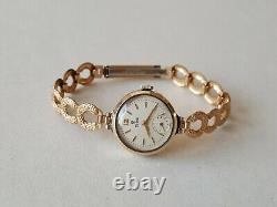 Ladies Vintage. 375 9ct Gold Rolex Tudor Wrist Watch Rolled Gold Bracelet