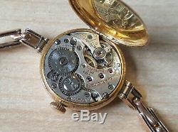 Ladies Vintage. 375 9ct Gold Rolex Wrist Watch & Box 9ct Bracelet Total 17.2g