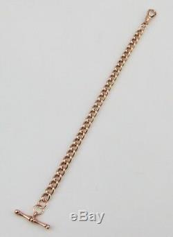 Ladies Vintage 9ct 9carat Rose Gold Solid Linked T-Bar Dress Bracelet HALLMARKED