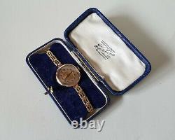 Ladies Vintage 9ct Gold Manual Winding Rolex On A Rolled Gold Bracelet + Box