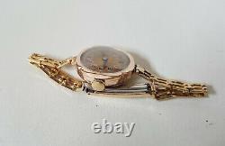 Ladies Vintage 9ct Gold Manual Winding Rolex On A Rolled Gold Bracelet + Box