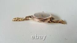 Ladies Vintage 9ct Gold Manual Winding Rolex On A Rolled Gold Bracelet + Box
