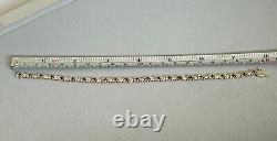 Ladies Vintage 9ct Gold, Sapphire & Diamond Tennis Bracelet, 6.5g, 7.5 Long