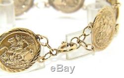 Ladies Womens 9ct 9carat Yellow Gold St George & The Dragon Coin Bracelet