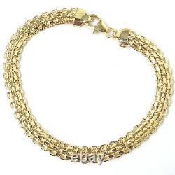 Ladies Woven Bracelet Flat 9ct Yellow Gold NEW 6mm Wide 3.7g 7.5 Inches