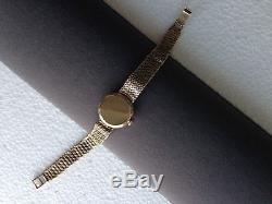 Ladies solid 9ct gold Omega bracelet watch manual working