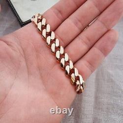 Large Heavy 9ct Rose Gold Handmade Cuban Link Bracelet 20cm