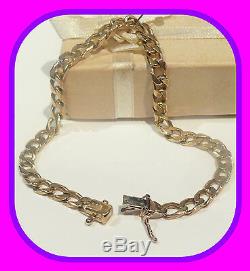 Long Heavy 15.84g Solid 9ct Gold Mens/ladies Vintage Curb Bracelet Italy/uk Hm