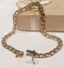 Long Heavy 15.84g Solid 9ct Gold Mens/ladies Vintage Curb Bracelet Italy/uk Hm