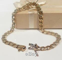 Long Heavy 15.84g Solid 9ct Gold Mens/ladies Vintage Curb Bracelet Italy/uk Hm