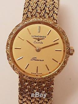 Longines Presence Ladies 9ct Gold Bracelet Watch