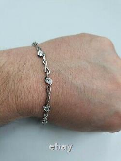 Lovely 9ct White Gold & CZ Bracelet