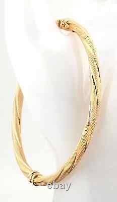 Lovely 9ct Yellow Gold Fancy Twist Bangle Bracelet 5.04g 6.5 Inch