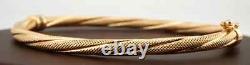 Lovely 9ct Yellow Gold Fancy Twist Bangle Bracelet 5.04g 6.5 Inch