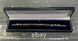 Lovely 9ct Yellow & White Gold Dolphin Chain Bracelet UK HM 7.5 4.6grams VGC