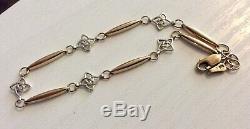 Lovely Ladies Very Fancy Link Two Colour 9CT Gold Bracelet Pretty