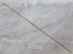 Lovely Solid 9ct Yellow Gold 1.5mm Wide Round Link Chain Bracelet 7.5 1.45g