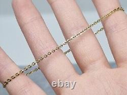 Lovely Solid 9ct Yellow Gold 1.5mm Wide Round Link Chain Bracelet 7.5 1.45g