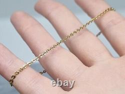 Lovely Solid 9ct Yellow Gold 1.5mm Wide Round Link Chain Bracelet 7.5 1.45g