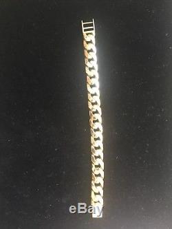 MASSIVE HEAVY (101.5 Grams)FULLY HALLMARKED 9CT GOLD CURB BRACELET (9.5INCH)
