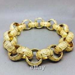 MENS 68.7g KNUCKLE DUSTER BELCHER BRACELET 9CT GOLD ON JEWELLERS BRONZE