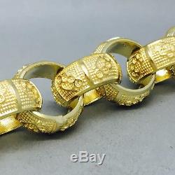 MENS 68.7g KNUCKLE DUSTER BELCHER BRACELET 9CT GOLD ON JEWELLERS BRONZE