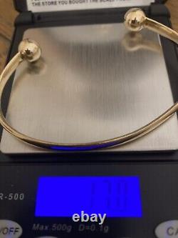 MENS TORQUE CUFF BANGLE 9ct GOLD. USED. FREE POSTAGE
