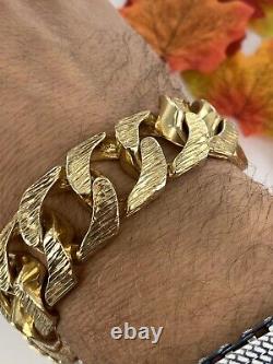 Massive Gents Solid Curb Bracelet 235 Grams Fully Hallmarked 9ct Gold