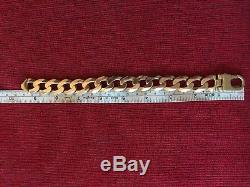 Men's 9CT heavy Gold Curb Bracelet. 92 Grams
