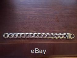 Men's 9CT heavy Gold Curb Bracelet. 92 Grams