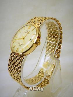 Men's 9ct Solid Gold Quartz Bracelet Watch