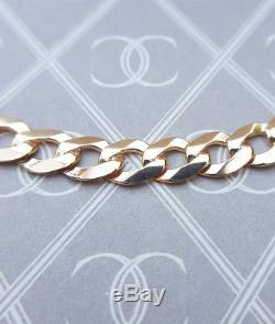Men's Fine Solid 9ct Yellow Gold 5mm Curb Bracelet 8.5