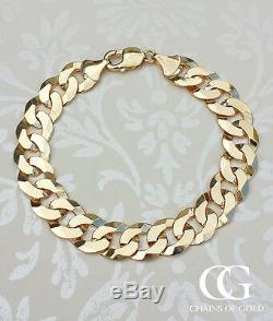 Men's Solid 9ct Yellow Gold Curb Bracelet 8.5