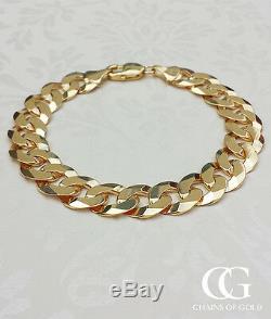 Men's Solid 9ct Yellow Gold Curb Bracelet 8.5