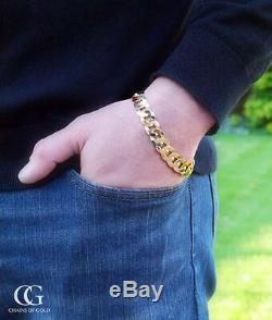 Men's Solid 9ct Yellow Gold Curb Bracelet 8.5